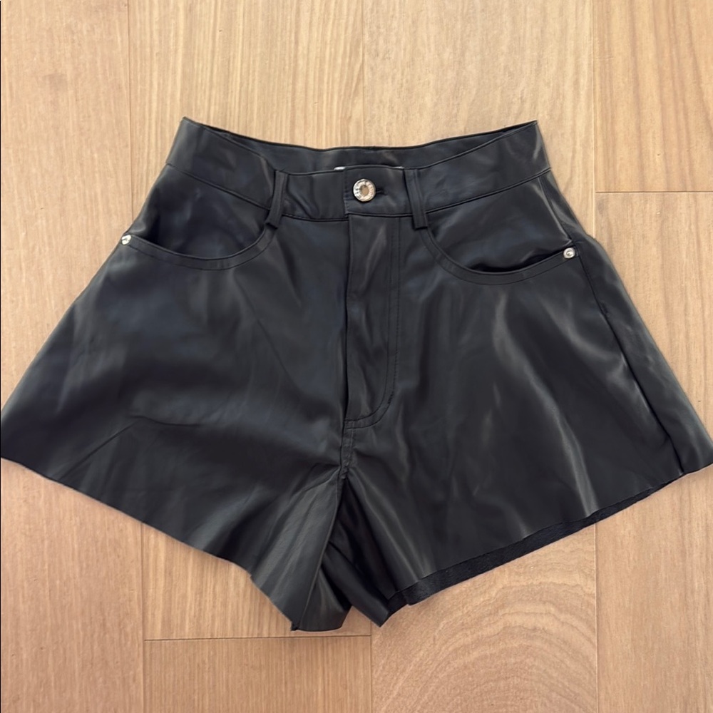 COPY - Black Leather Women's Shorts